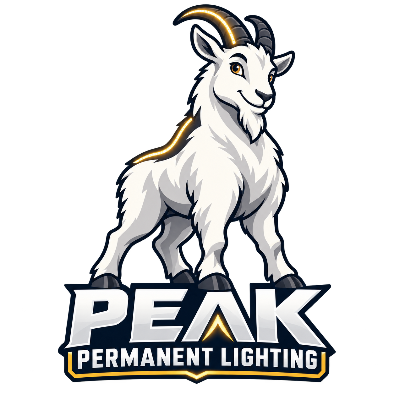 Peak Permanent Lighting mountain goat logo
